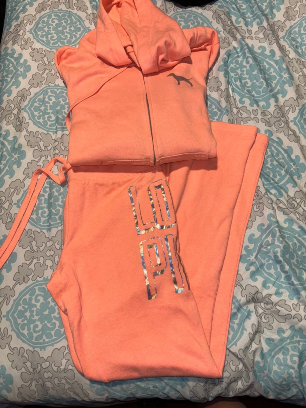 Pink Victoria’s Secret sweatsuit